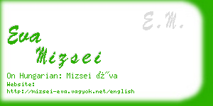 eva mizsei business card